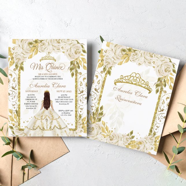 Budget Elfenbeindruckerin Gold Arch Quinceanera (Von Creator hochgeladen)