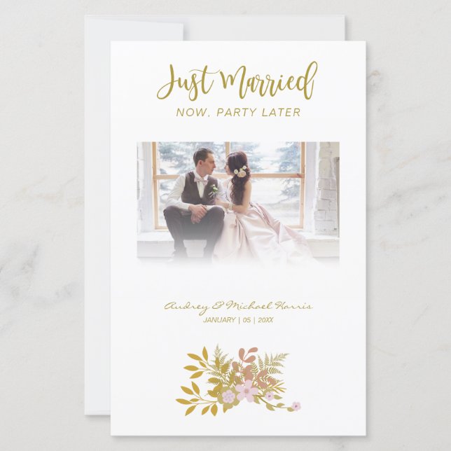 Budget Elopement Foto Hochzeit Elegante Flora  (Vorderseite)