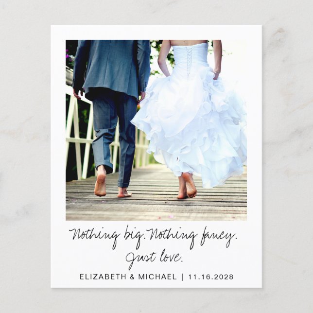 Budget Elopement Party Später Foto Hochzeit (Vorderseite)