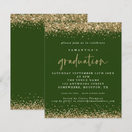 Budget Emerald Gold Glitzer 2024 Abschluss Einladu