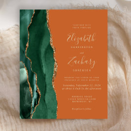 Budget Emerald Green Agate Rust Einladung zur Hoch