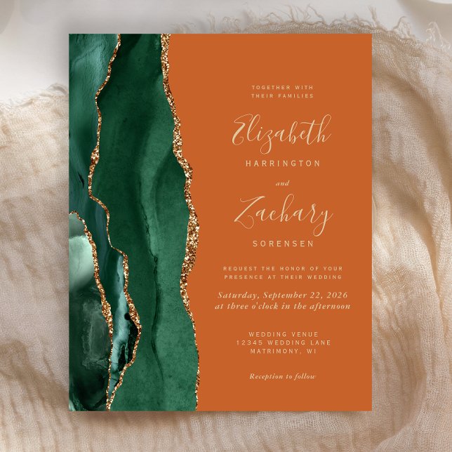 Budget Emerald Green Agate Rust Einladung zur Hoch (Von Creator hochgeladen)
