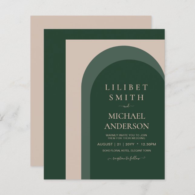 BUDGET Emerald Green Bold Wedding (Vorne/Hinten)