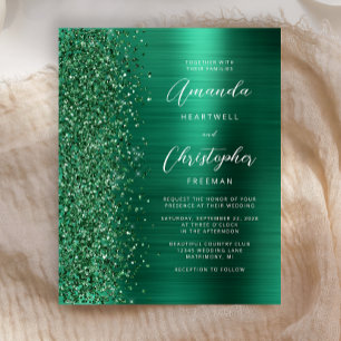 Budget Emerald Green Brushed Metal Wedding