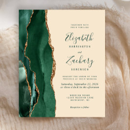 Budget Emerald Green Gold Agate Champagne Wedding
