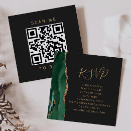 Budget Emerald Green Gold Agate Dark QR Code UAWG Begleitkarte