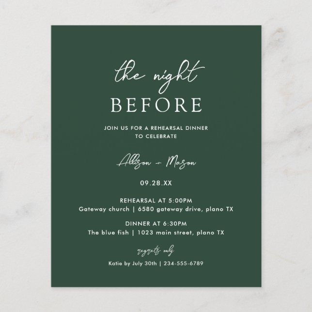 Budget Emerald Green Probe Dinner (Vorderseite)