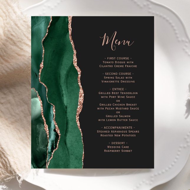 Budget Emerald Green Rose Gold Agate Dark Wedding (Von Creator hochgeladen)