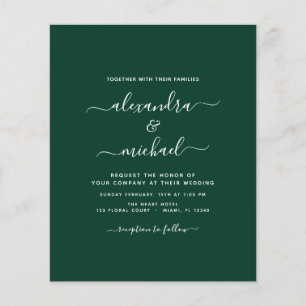 Budget Emerald Green Wedding Modern Typografy