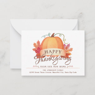 Budget Erntedank Neue Zuhause Pumpkin Moving Card Mitteilungskarte
