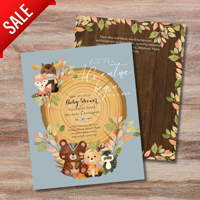 BUDGET Es ist ein Baby-WOODLAND-TIERE Kinderdusche Flyer (Von Creator hochgeladen)