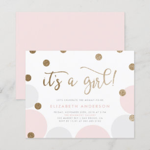 Budget Es ist eine Girl Pink Gold Confetti Baby Du