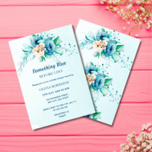 Budget Etwas Blue Bridal Dusche Einladung