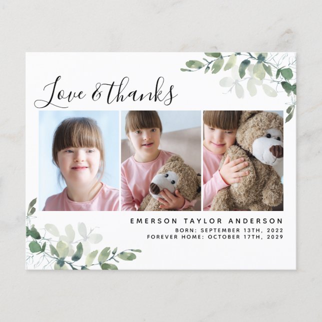 Budget Eucalyptus Adoption Carte de remerciements (Devant)