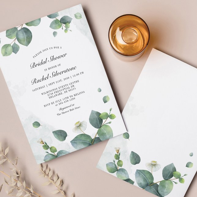 Budget Eucalyptus Bridal Dusche Einladung Flyer (Von Creator hochgeladen)