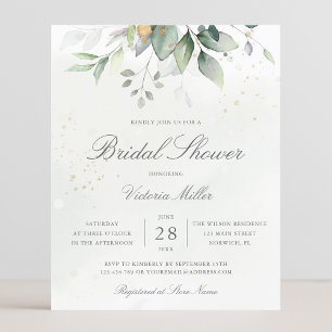 Budget Eucalyptus Feuille Invitation à la douche n