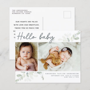 Budget Eucalyptus Foto Hello Baby Postcard