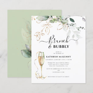 Budget Eucalyptus Gold Calligraphy Bridal Shower