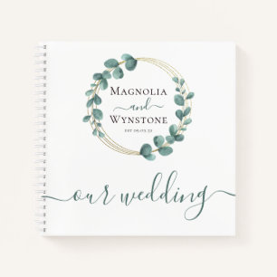 BUDGET Eucalyptus Gold Wreath Mariage Livre d'or