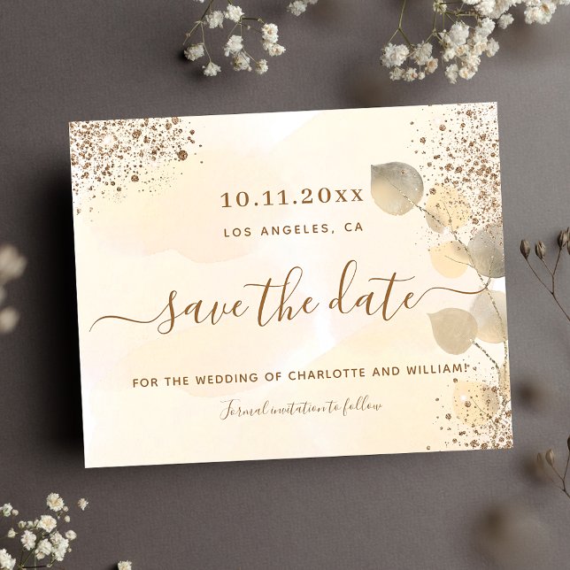 Budget eucalyptus golden wedding save the date (Von Creator hochgeladen)