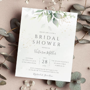 Budget Eucalyptus Greenery Bridal Shower Invite