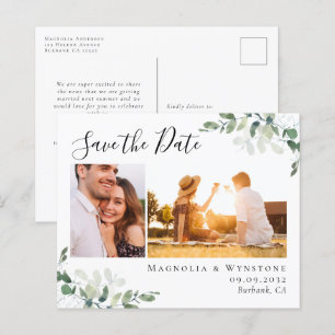 Budget Eucalyptus Photo Enregistrer la date Carte 