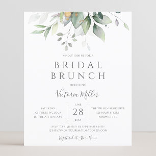Budget Eucalyptus verdure Feuille Bridal Brunch