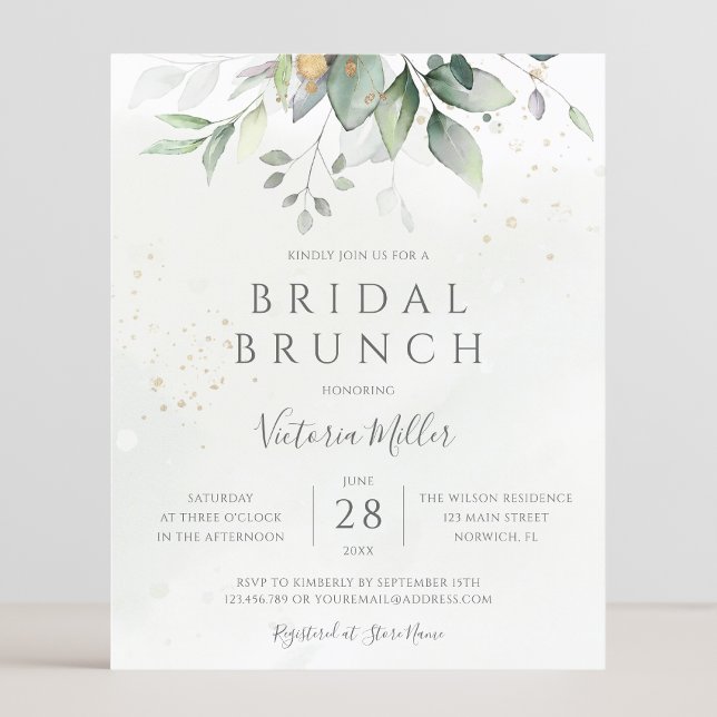 Budget Eucalyptus verdure Feuille Bridal Brunch (Créateur téléchargé)
