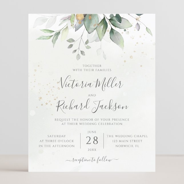 Budget Eucalyptus Verdure Feuilles Mariage élégant (Créateur téléchargé)