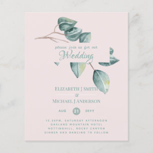 Budget Eucalyptus Vert Feuilles Mariage Invite