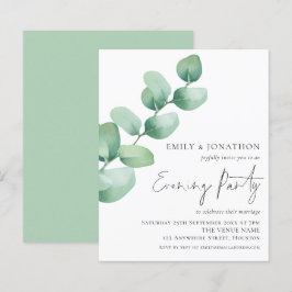 Budget Eucalyptus Wedding Abend Party Einladung