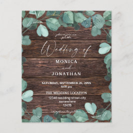 Budget Eucalyputs & Wood Greenery Wedding Flyer