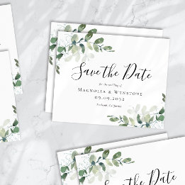 BUDGET Eukalyptus-Aquarell-Hochzeit - Save The Dat