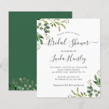 Budget Eukalyptus Blätter Bridal Dusche Einladunge