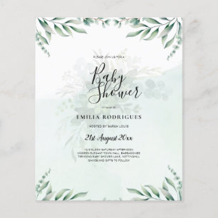 Budget Eukalyptus Blätter Grüne Wedding QR CODE Flyer