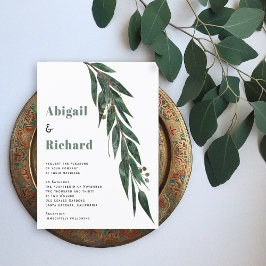 BUDGET Eukalyptus Branch Blätter Hochzeitseinladun