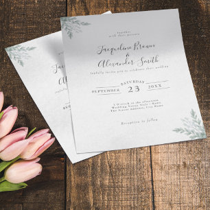 Budget Eukalyptus Calligraphy Wedding Einladung F Flyer