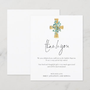 Budget Eukalyptus Cross Christening Vielen Dank