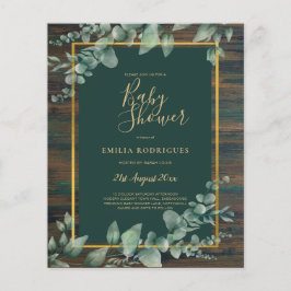 BUDGET Eukalyptus Greenery BABY SHOWER Rustikal Flyer