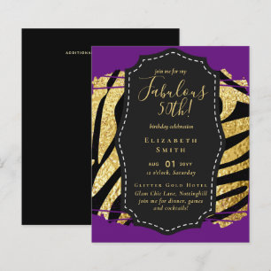 BUDGET Fabulous 50. Geburtstag Glam Chick Inviteni