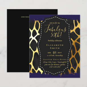 BUDGET Fabulous 50. Geburtstag Glam Chick Inviteni