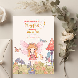 Budget Fairy First Enchanted Woodland 1. Geburtsta Flyer