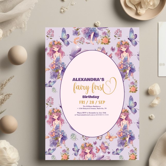 Budget Fairy First Enchanted Woodland 1. Geburtsta Flyer (Von Creator hochgeladen)