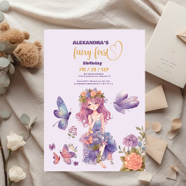 Budget Fairy First Enchanted Woodland 1. Geburtsta Flyer