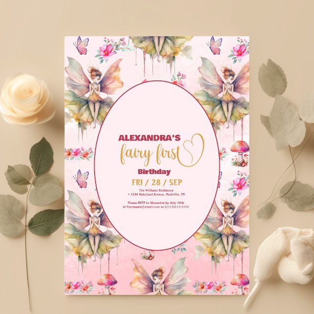 Budget Fairy First Girl's 1. Geburtstag Flyer (Von Creator hochgeladen)