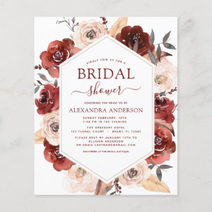 Budget Fall Brautparty Burnt Orange Floral Flyer