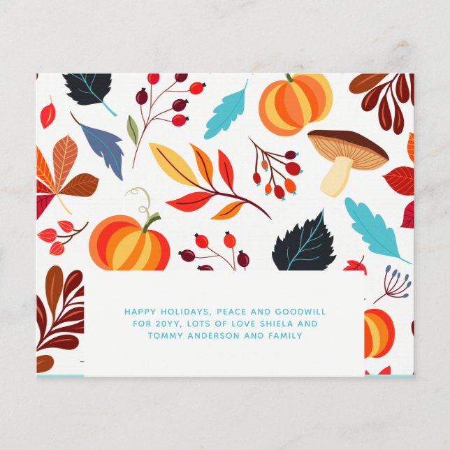 Budget Fall Erntedank Card Moderne Pumpkins (Vorderseite)