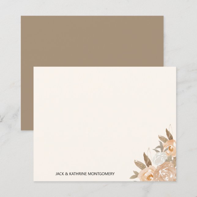 Budget Fall Floral Elegante Personalisierte Note C (Vorne/Hinten)