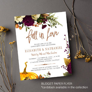 Budget Fall in Love Verlobungsfeier Einladung Flyer