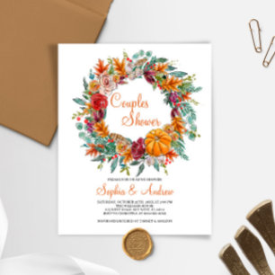 Budget Fall Pumpkin Couples Dusche Einladung